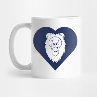 Lion Mascot Cares Navy Mug